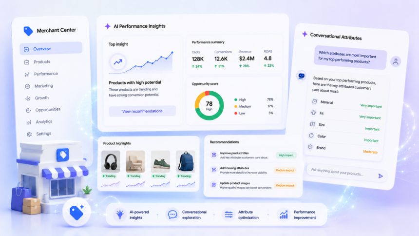 Google вводит AI Performance Insights и «разговорные» атрибуты в Merchant Center