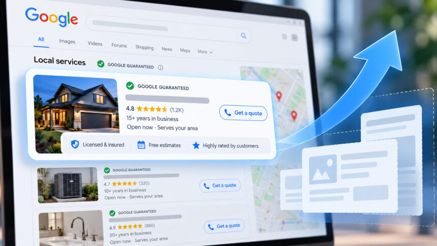 Google тестирует крупный формат Local Services Ads в Поиске